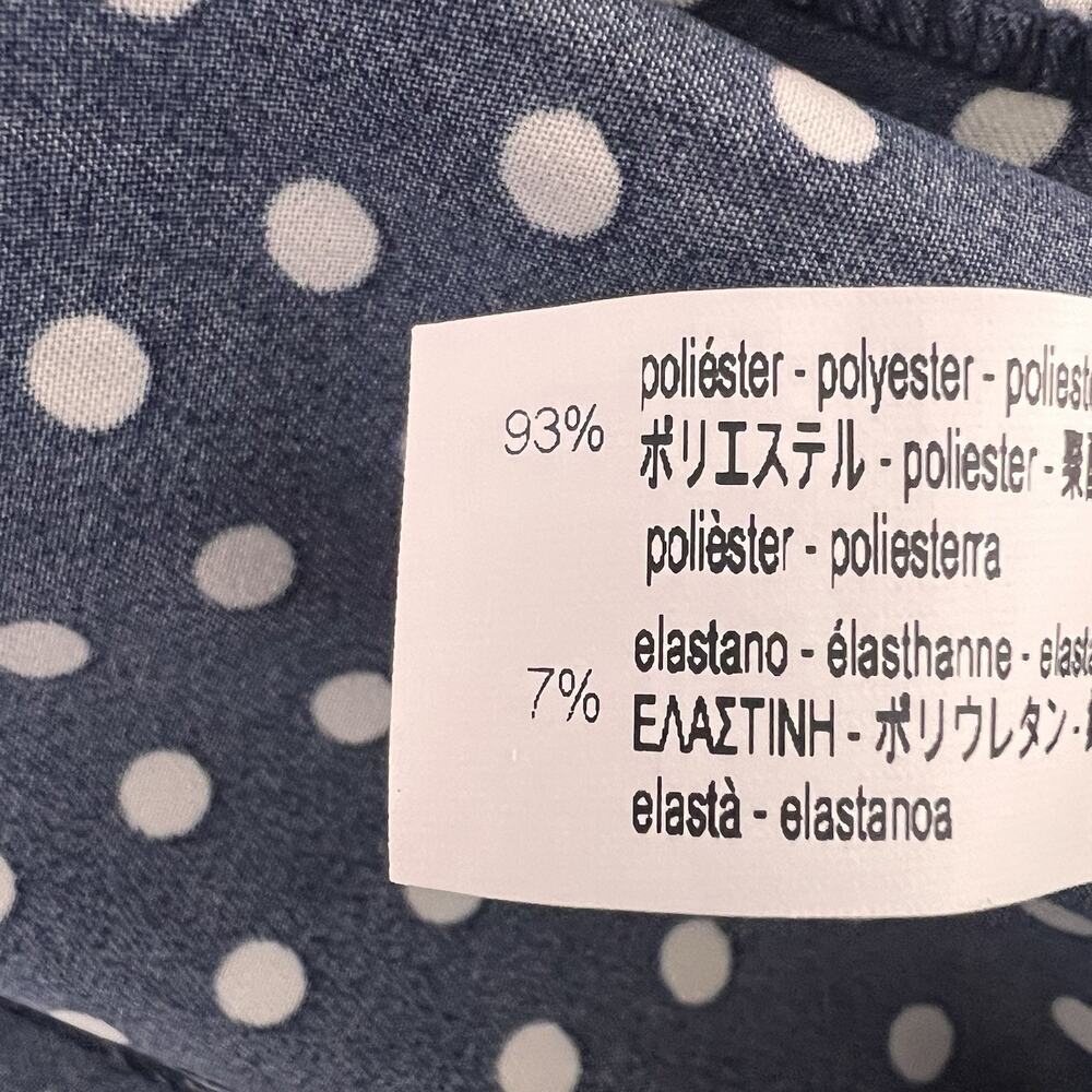 NWT Zara Womens Blue White Polka Dot Long Sleeve Pullover tunic Sz L Boho Preppy - Picture 8 of 9